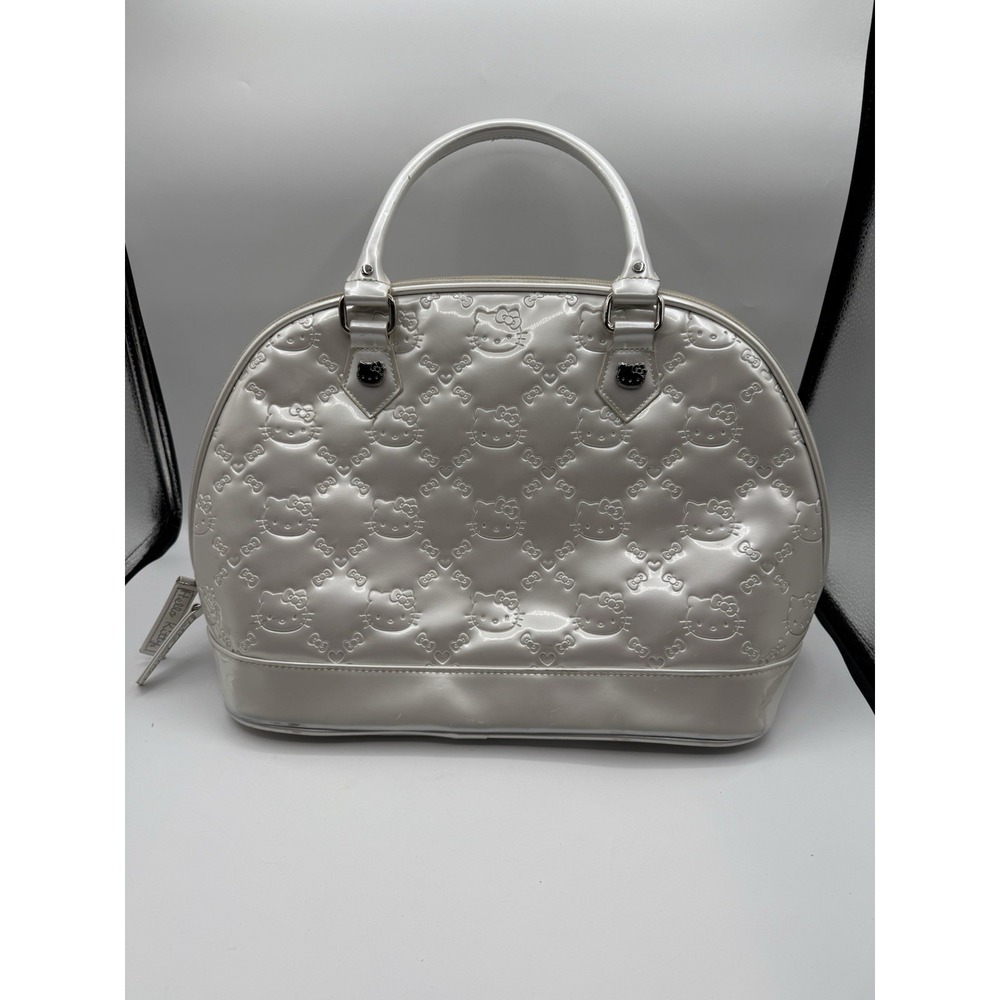 Loungefly Sanrio Hello Kitty Ivory White‎ Patent Large Dome Bowler Handbag Bag